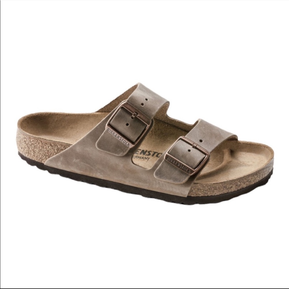 Birkenstock Arizona Two-Strap Sandal in Taupe Brown